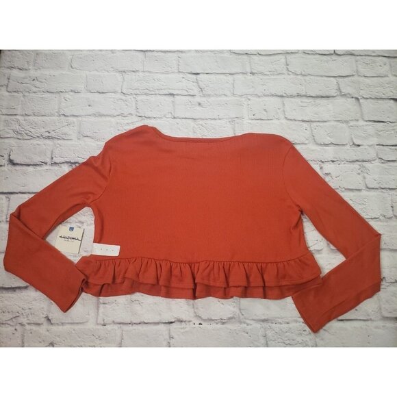 NEW Arizona Jean Co Jrs Size Small Super Soft Orange Long-Sleeve Shirt - Picture 5 of 7